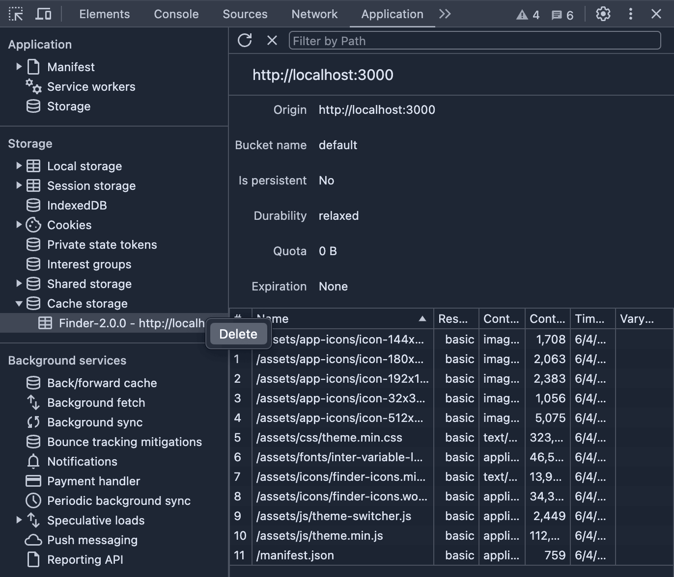 Cache storage